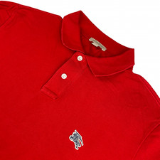 Burberry Brit Men  s 100 Cotton S/S Polo Shirt Red   Large