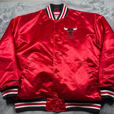 Vintage Chicago Bulls Satin Jacket Mens 2XL Red Mitchell & Ness NBA Windy City