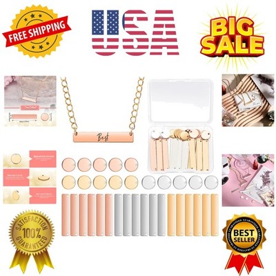 30 Pcs Metal Stamping Blank Tag Pendants for Jewelry Engraving Includes 15 Re...