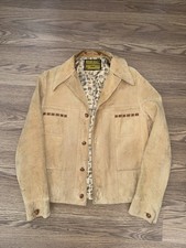 Vintage 70s Robert Lewis Suede Leather Blazer Jacket Size 38 Western Pocket Rode