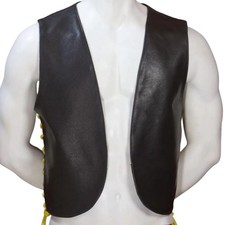 Men Old Fashion Leather Waistcoats Bar Tender Vests Vintage Style Bar Vest