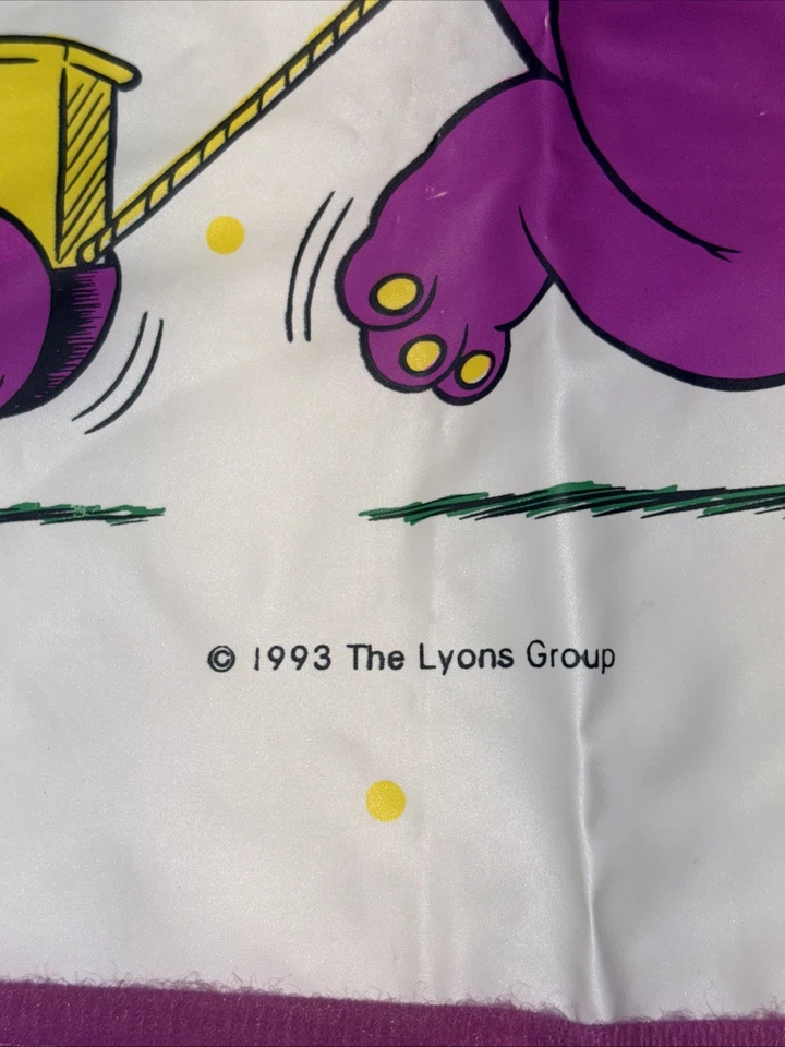 Винтажный пластиковый нагрудник 1993 Barney The Dinosaur Coverall The Lyons Group - Изображение 2 из 4