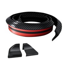 Car Rear Spoiler Roof Lip Kit 3D Rubber Trunk Spoiler Trim Strip Carbon Fiber