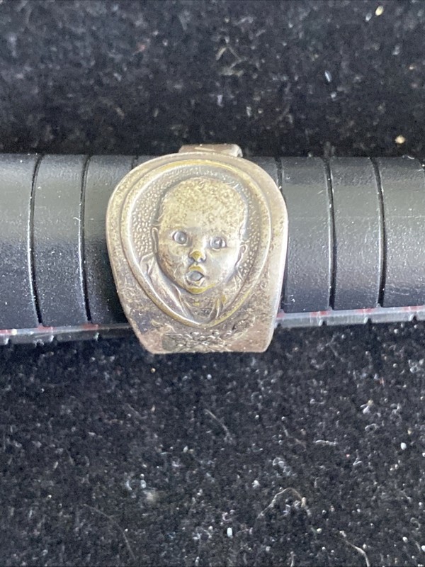 Vintage Gerber Baby Oneida Spoon Ring Adjustable Silver Tone Ring