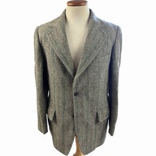 Vintage Harris Tweed Herringbone Wool Blazer Preppy Ivy Style Men  s Size 42R