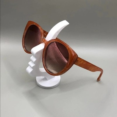 Anthro Anthropology Ett:twa Marble Orange Cat Eye Sunglasses 