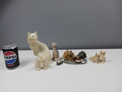 Restposten 7 Katzenfiguren - Resin - Metall - Ton - Leonardo - höchste 17,5 c