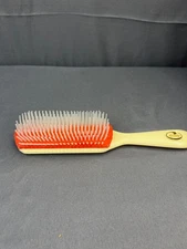 Vintage Goody Red Rubber Base Plastic Handle Bristles Hair Brush 8” 9 Rows