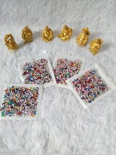 VISWAMUNGI Velvet Half Moon Bindi Set, 4 Pack, 5mm x 6mm, Multi Color