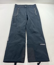 Spyder Black Soft Shell Ski Snow Pants Men  s Size Small XTL 10K Cargo 30  Inseam