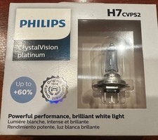 2x- Philips Crystal Vision Platinum H7 55w Lamp Bulbs New