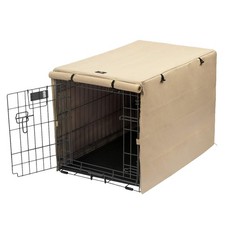 Double Door Dog Crate Cover - Polyester Pet Kennel Fits 24 30 36 42 48 inches