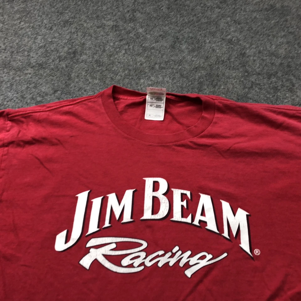 Винтажная мужская гоночная рубашка Jim Beam XL красная Robby Gordon Drink Smart NASCAR - Изображение 4 из 4