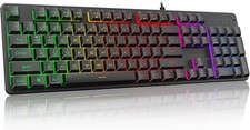 Redragon K521 Upgrade Rainbow LED Gaming Keyboard, 104 Keys Wired Mechanical