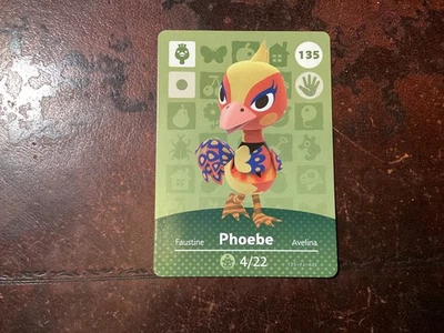 Phoebe #135 Animal Crossing Amiibo Authentic Nintendo Mint Card SUPER SPECIAL!