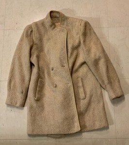 I. Magnin Women's Mohair Double Breasted Coat Light Beige Extra Large