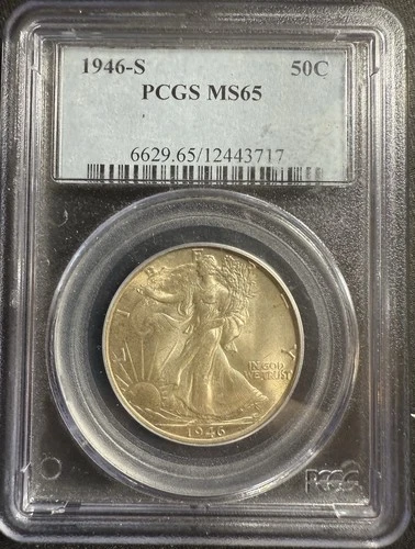 1946-S Walking Liberty Half Dollar - PCGS MS65 - Free Shipping