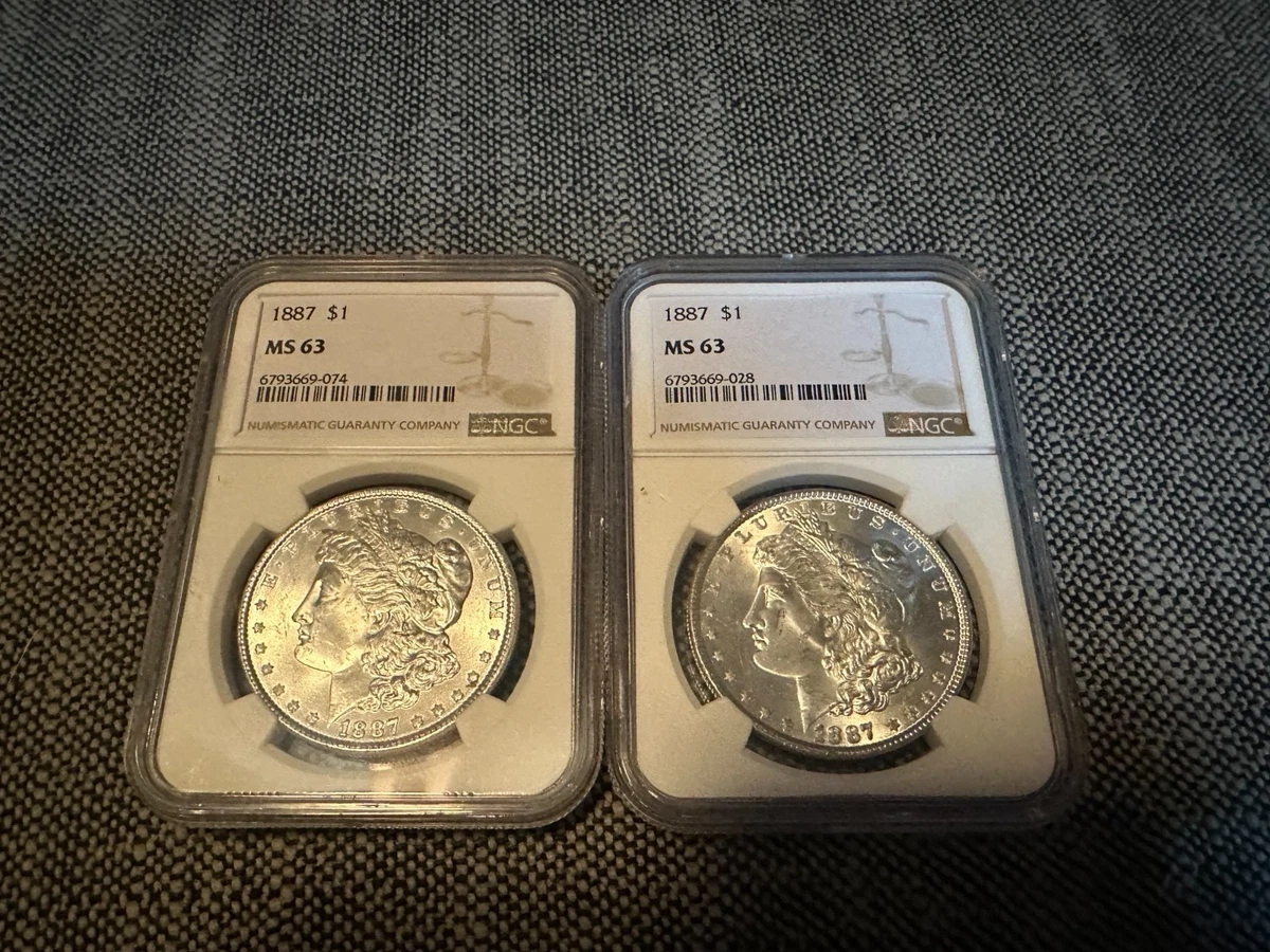 NGC Grade MS 63 1887 Year Morgan US Dollars (1878-1921) for sale