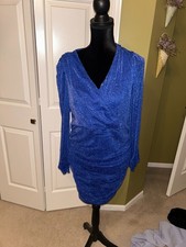 Shein Curve Royal Blue Glittery Bodycon Dress-Women's size 2XL