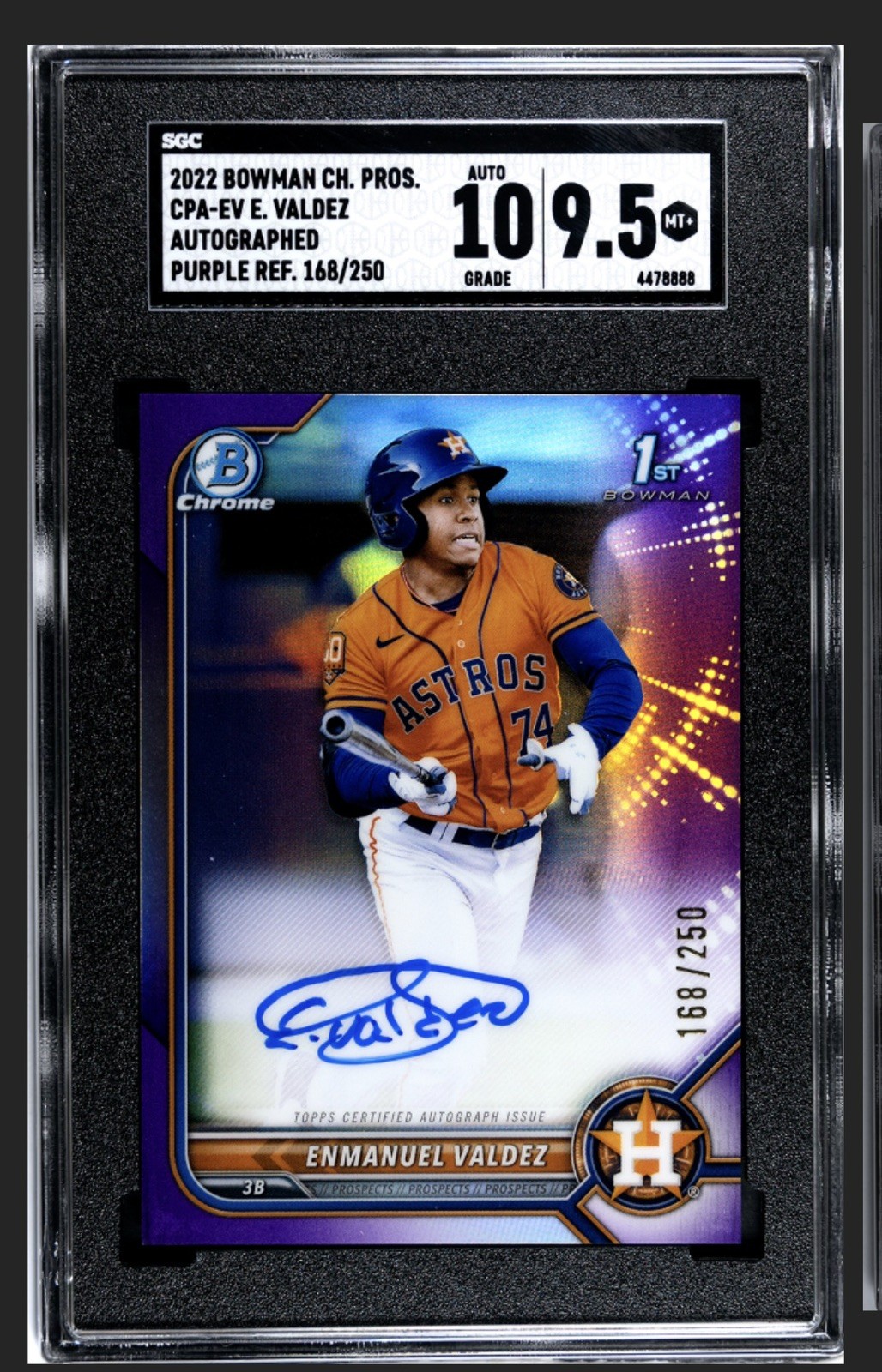 2022 Topps Bowman Chrome Purple #CPA-EV Enmanuel Valdez 1st Auto 209/250 QI95