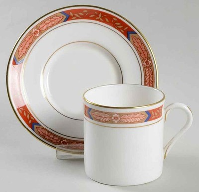 Royal Worcester Beaufort Rust Red Demitasse Cup & Saucer 1214100