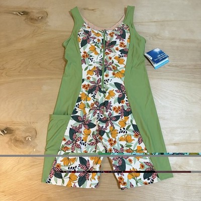Coolibar Swimsuit Women s Large Palm Plaza Knee Suit UPF