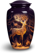 Magical Deer Urns for Human Ashes Adult Man, Memorial Burial Urn for Ashes for W