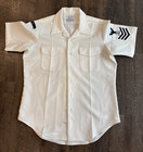 US Navy Petty Officer First Class E-6 White Uniform Shirt Size 16L 16 1/2 — photo 1