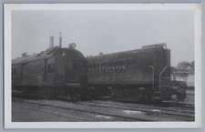 RPPC Postcard - Pennsylvania Railroad Doodlebug + #9276 Diesel Locomotive 1961