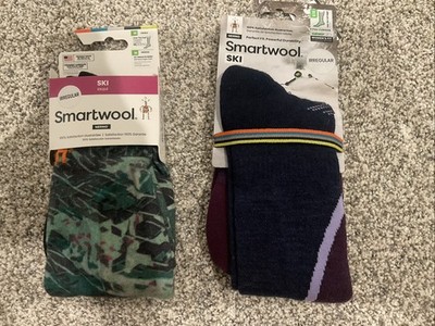 NWT 2 Pair Of Smartwool Ski Over The Calf Socks Womens Irregular Sz Med