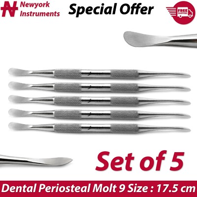 X5 Molt 9 Periosteal Elevator Surgical Reflecting Mucoperiosteum Dental Tools CE