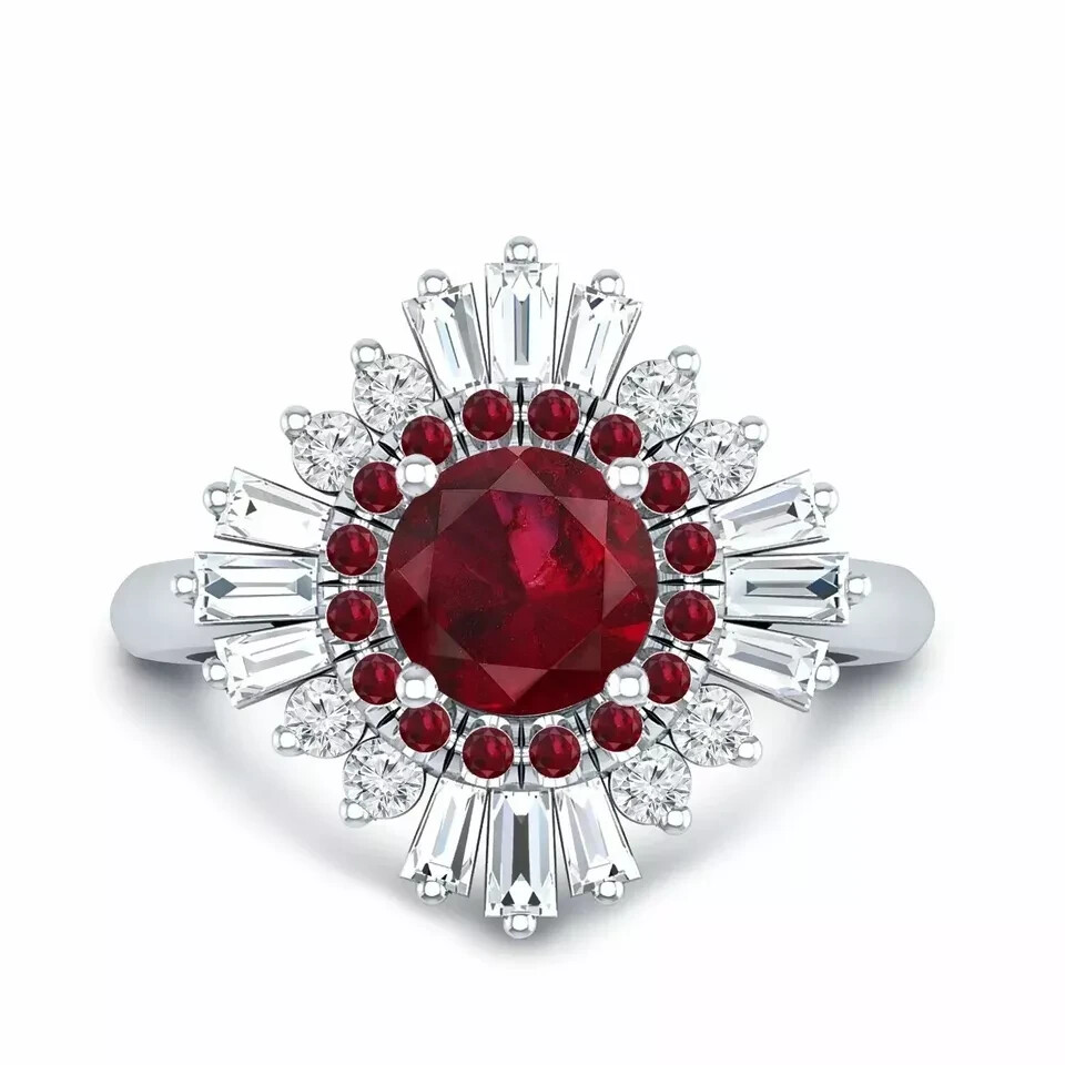 2ct Round Lab Created Pink Ruby Solitaire Engagem… - image 3