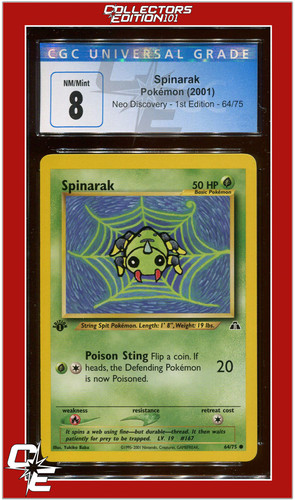 Spinarak (1st Edition) graded CGC 8 for sale on eBay