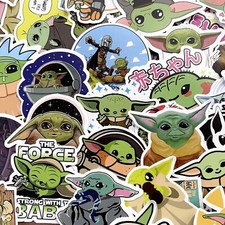 50 PCs Baby Yoda Grogu Newborn Star Wars Waterproof Stickers for Laptop G29S