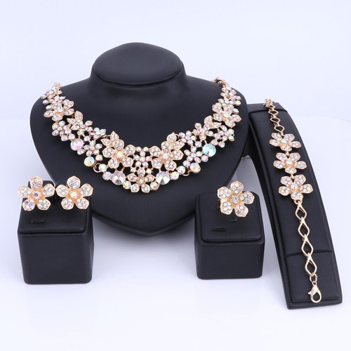 Conjunto de joyería de regalo de boda para mujer con flores de cristal - Imagen 1 de 106
