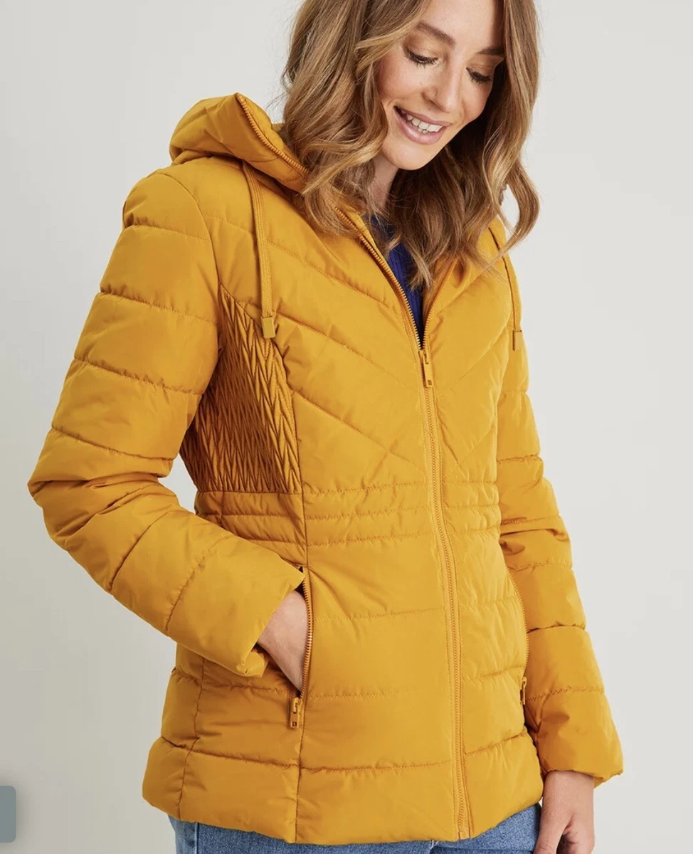 SAINSBURY'S TU Quilted Mustard Showerproof Hooded Jacket Coat. Size 8 BNWT  New | eBay