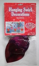 Hearts Valentine's Day-Wedding Shower-Party Hanging Swirl Decorations 5 in a pak
