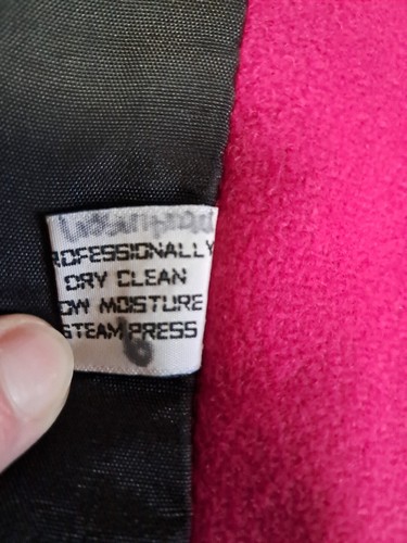 Rothschild Wool Fuchsia Purple Pink Button Coat Black Velvet Trim Vtg Girl's 6X - Picture 5 of 9
