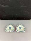 2 x Wedgwood White Blue Jasperware Trinkets Spade / Heart Shape