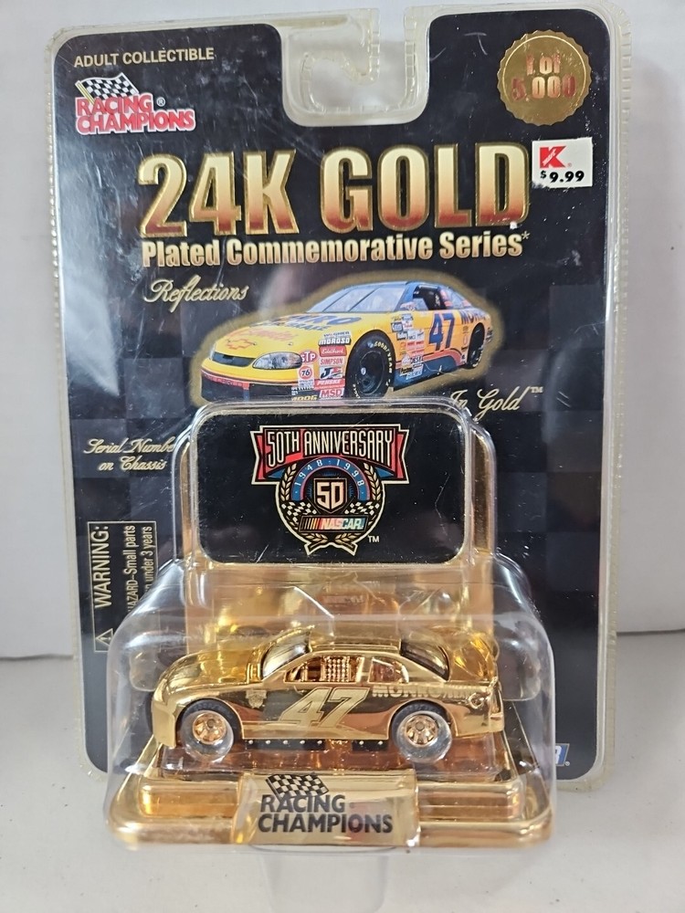 1998 RACING CHAMPIONS COLLECTIBLE 50TH ANIV.  DIECAST 24K GOLD PLATED NASCAR #47