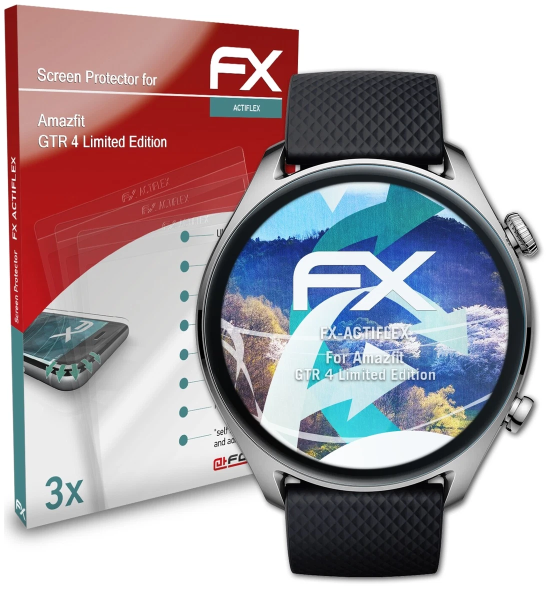 atFoliX 3x Protective Film for Amazfit GTR 4 Limited Edition clear&flexible