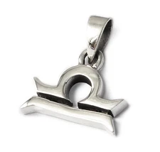 Libra Zodiac 92.5 Sterling Silver Charm Necklace Pendant Jewelry