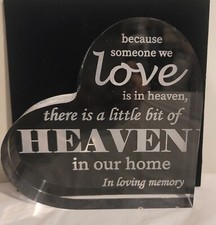 In Loving Memory Memorial Heart Plaque   Sympathy Gift Remembrance Keepsake
