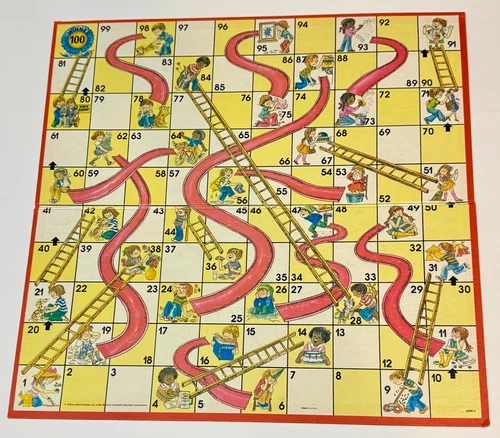 Vintage 1979 Chutes & Ladders Game Board ONLY Replacement Milton Bradley