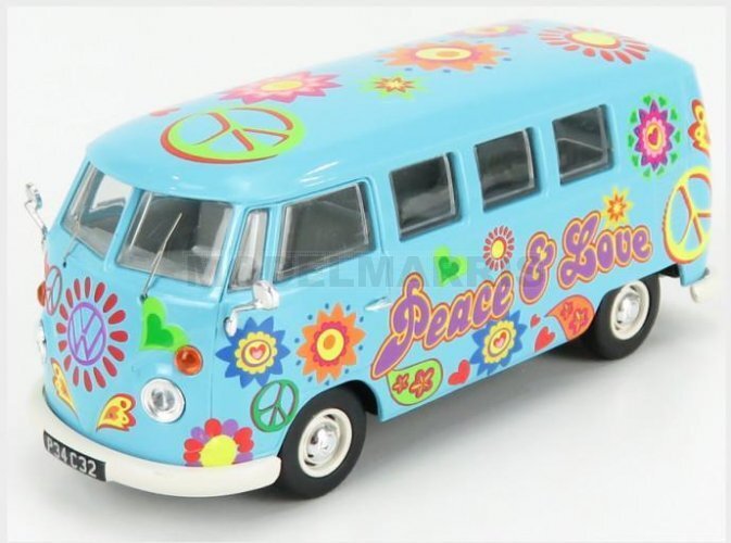 CORGI CC02738 VOLKSWAGEN - T1 MINIBUS PEACE & LOVE 1961 - LIGHT BLUE - 1/43