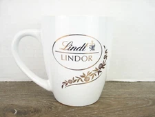 Lindt Lindor Coffee Tea Mug Cup White with Gold Leaf Embossing 12oz