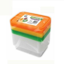 DID Plastic Food Containers With Coloured Lids 500ml 14 Pack