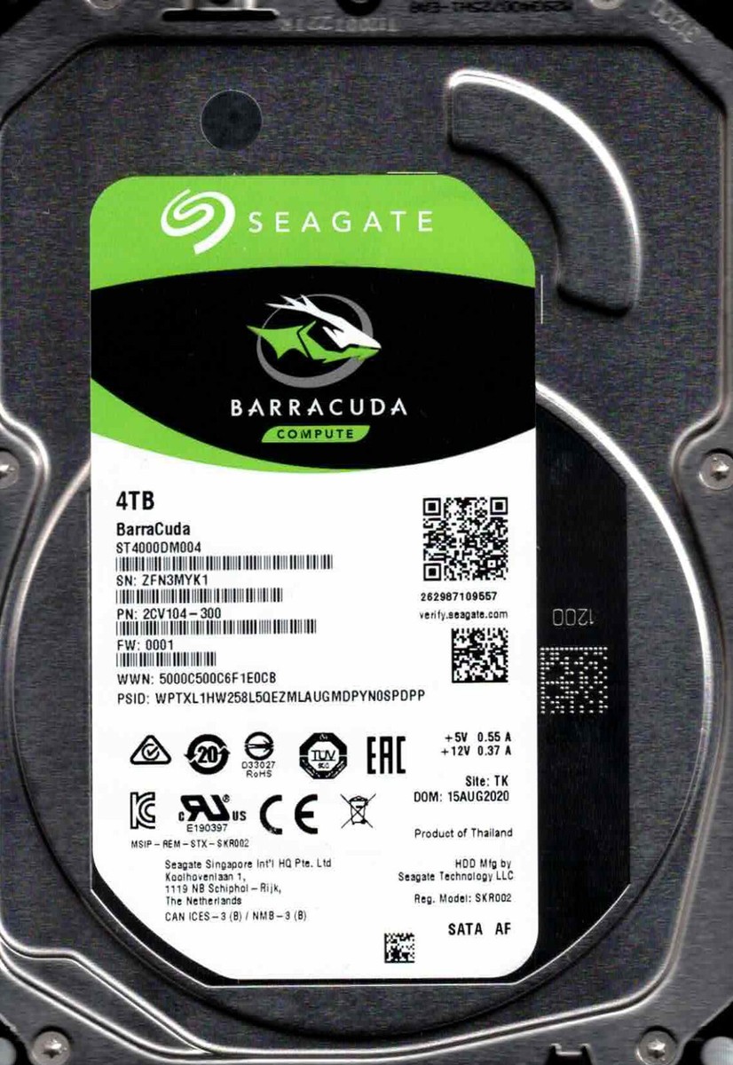 【中古】4TB/HDD/Seagate/ST4000DM004/スマート情報有り ST4000DM004, 2CV104-300, 0001, TK, ZFN3, SEAGATE SATA 4TB | eBay