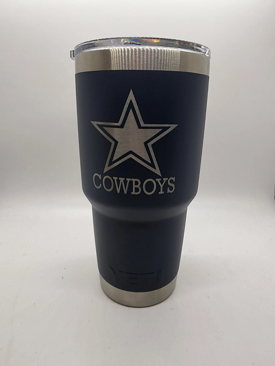 Dallas Cowboys star, Laser engraved 20 oz or 30 oz yeti tumbler