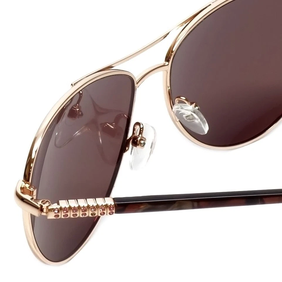 Gafas de sol de diseñador Judith Leiber JL5011-06 en oro rosa en lentes marrones Foto 4 de 4